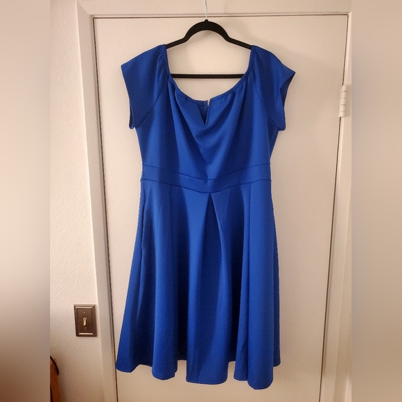 LALAGEN Women's Plus Size Vintage 1950s Party Cocktail Wedding Swing Midi Dress - Picture 7 of 10